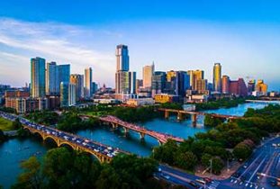 奥斯汀德克萨斯上方航空视图
